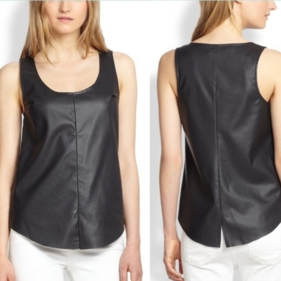 BLACK FAUX LEATHER TANK  S - Picture 3 of 3